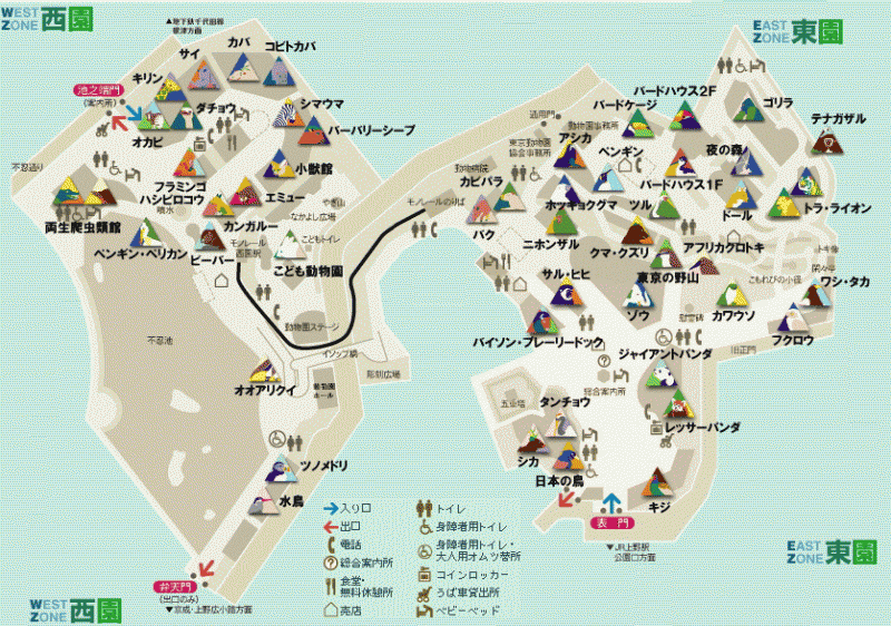 上野動物園マップ