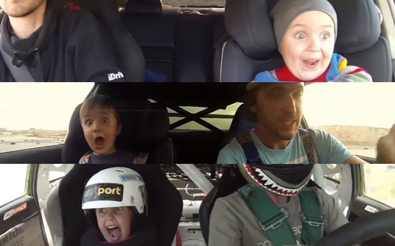 動画 助手席でドリフトを体験する子供が歓喜に満ちた表情で雄叫びを上げる 車の大辞典cacaca